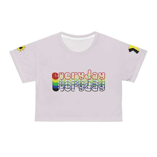 Crop Tee (AOP)-Rainbow